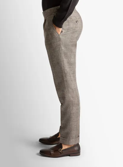 Siena Plaid Chocolate Trousers
