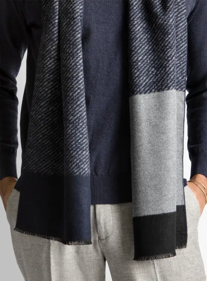 Multi-Colour Block Silk Scarf