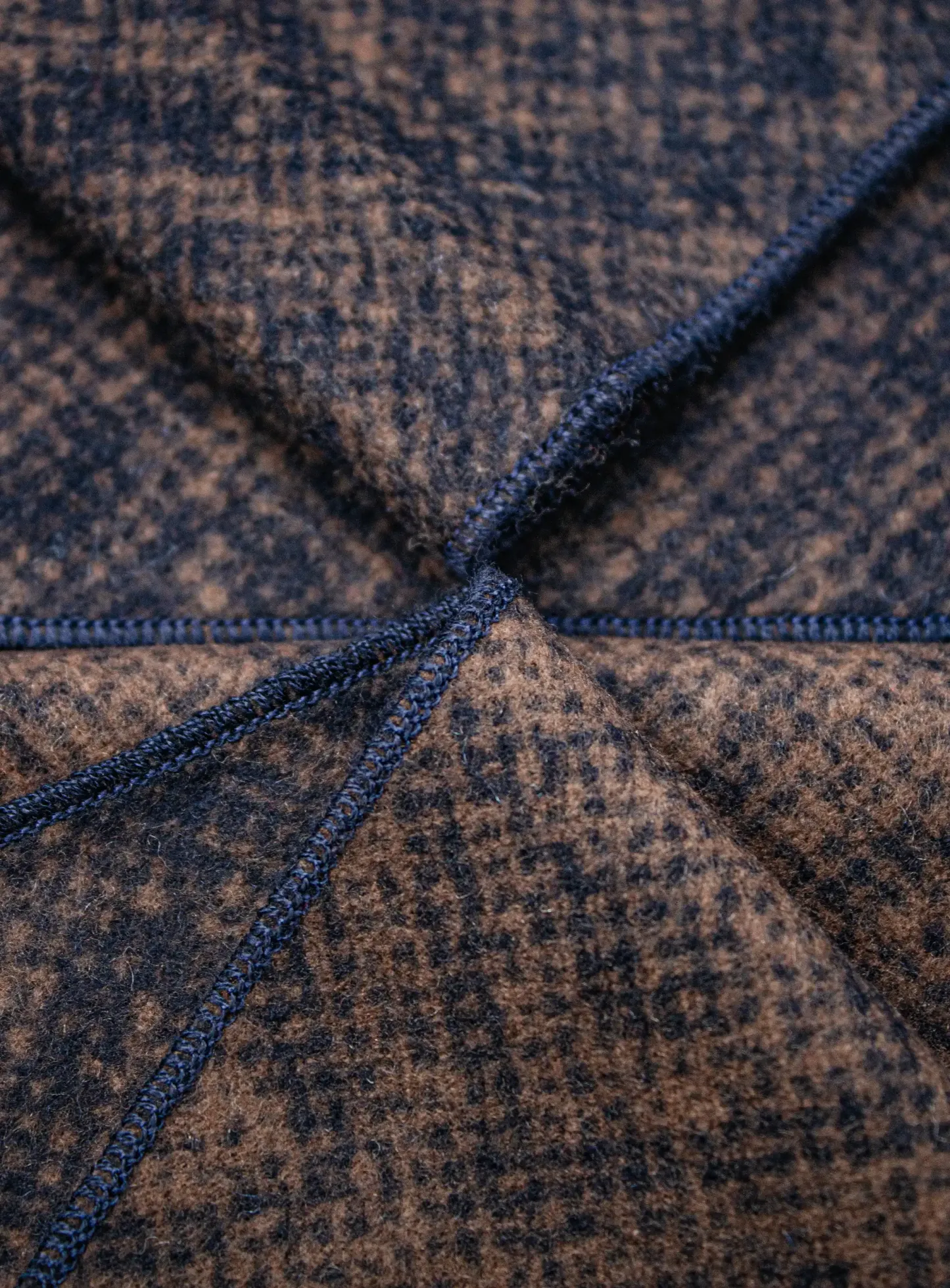 Chocolate/Navy Ikat Silk Scarf