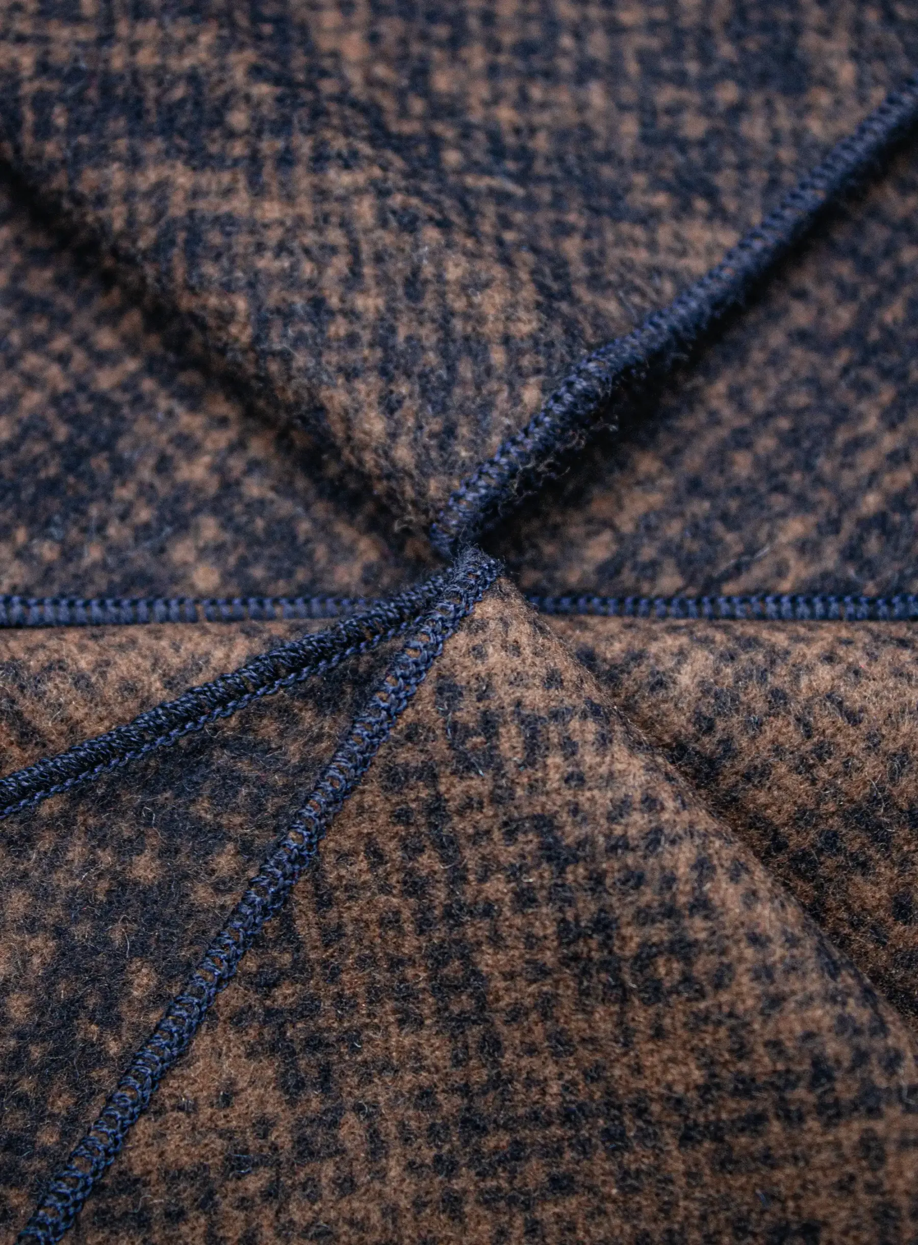 Chocolate/Navy Ikat Silk Scarf