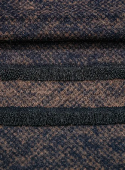 Chocolate/Navy Ikat Silk Scarf