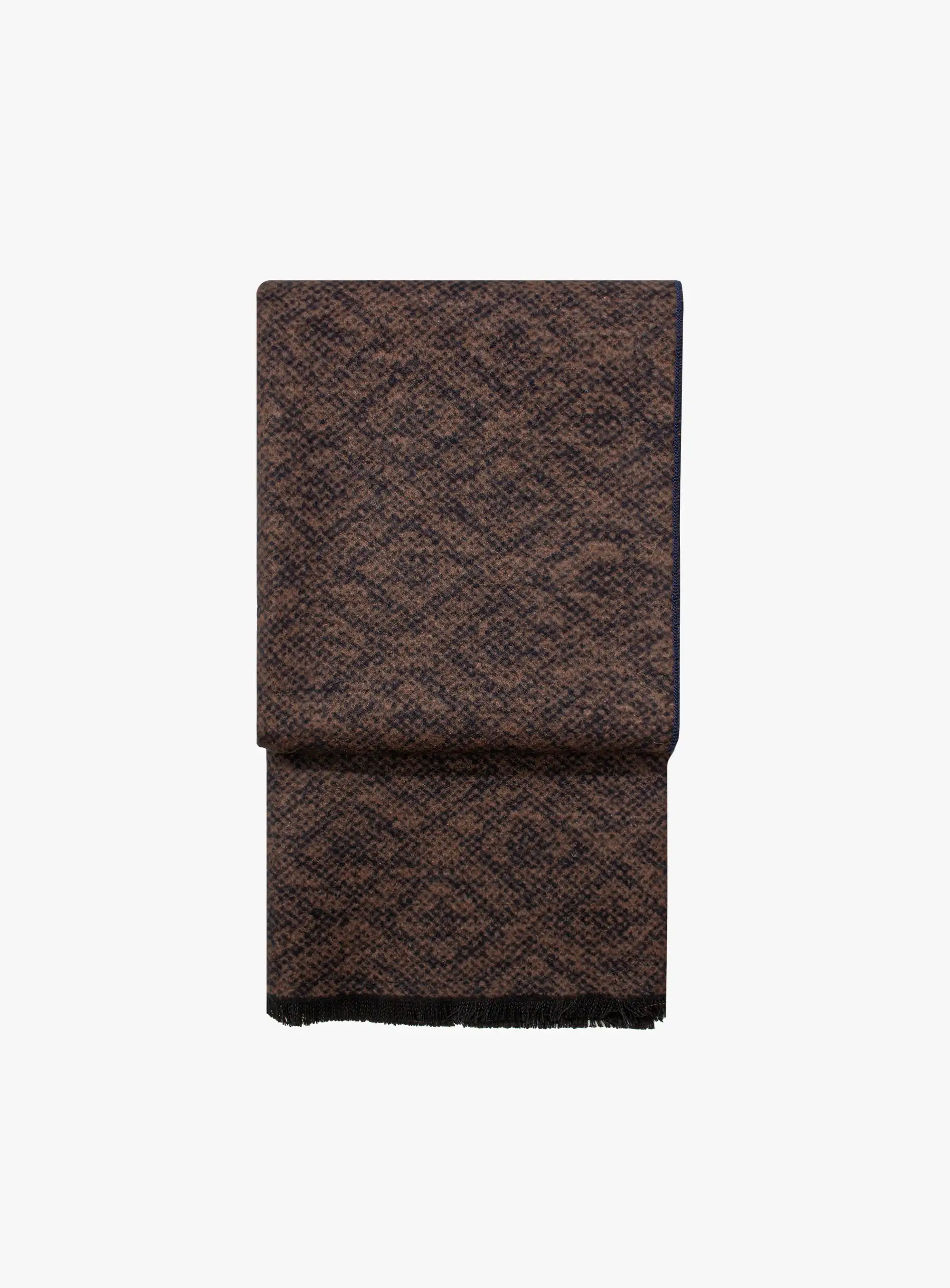 Chocolate/Navy Ikat Silk Scarf