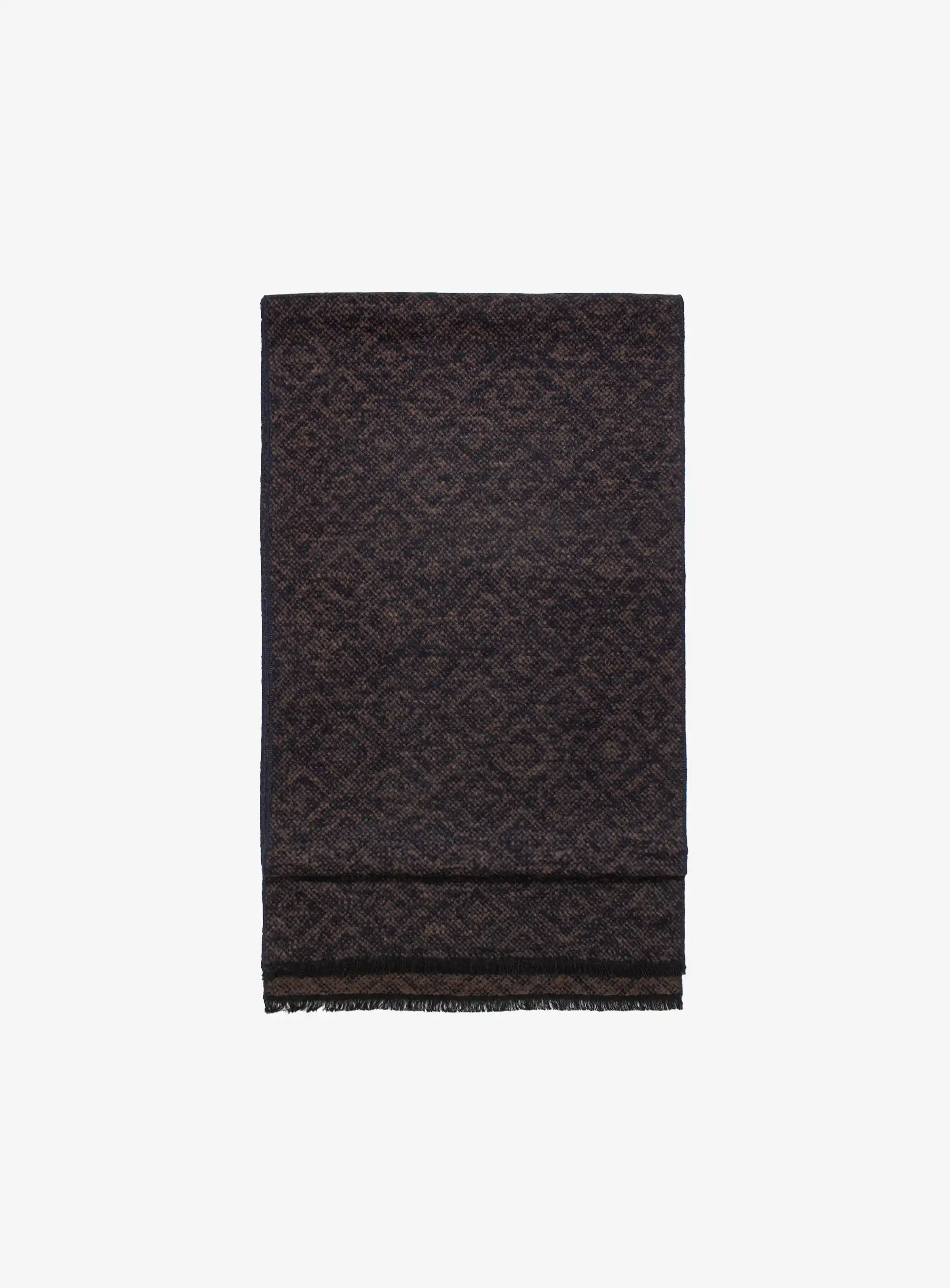 Chocolate/Navy Ikat Silk Scarf