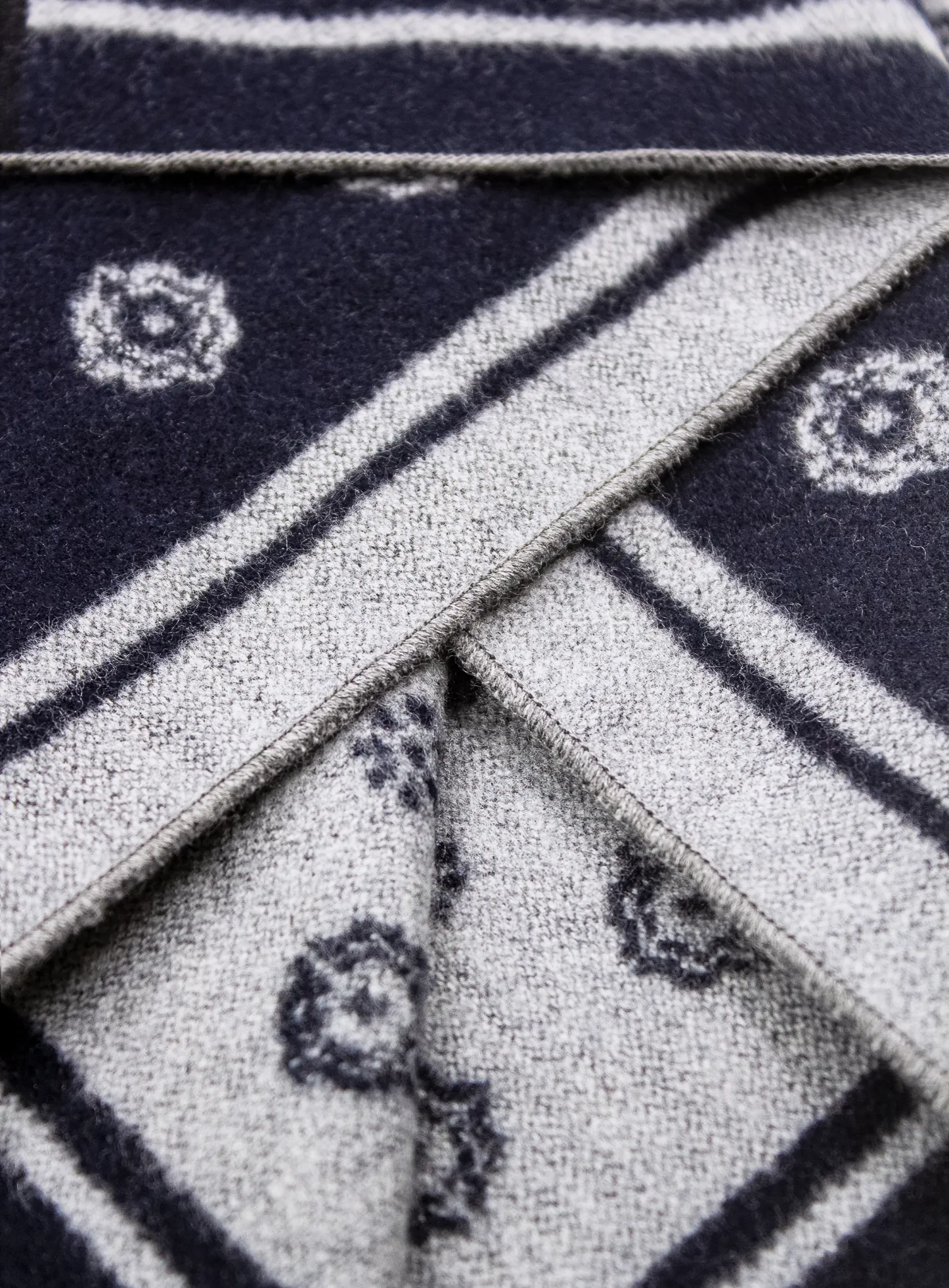 Navy Medallion Silk Scarf