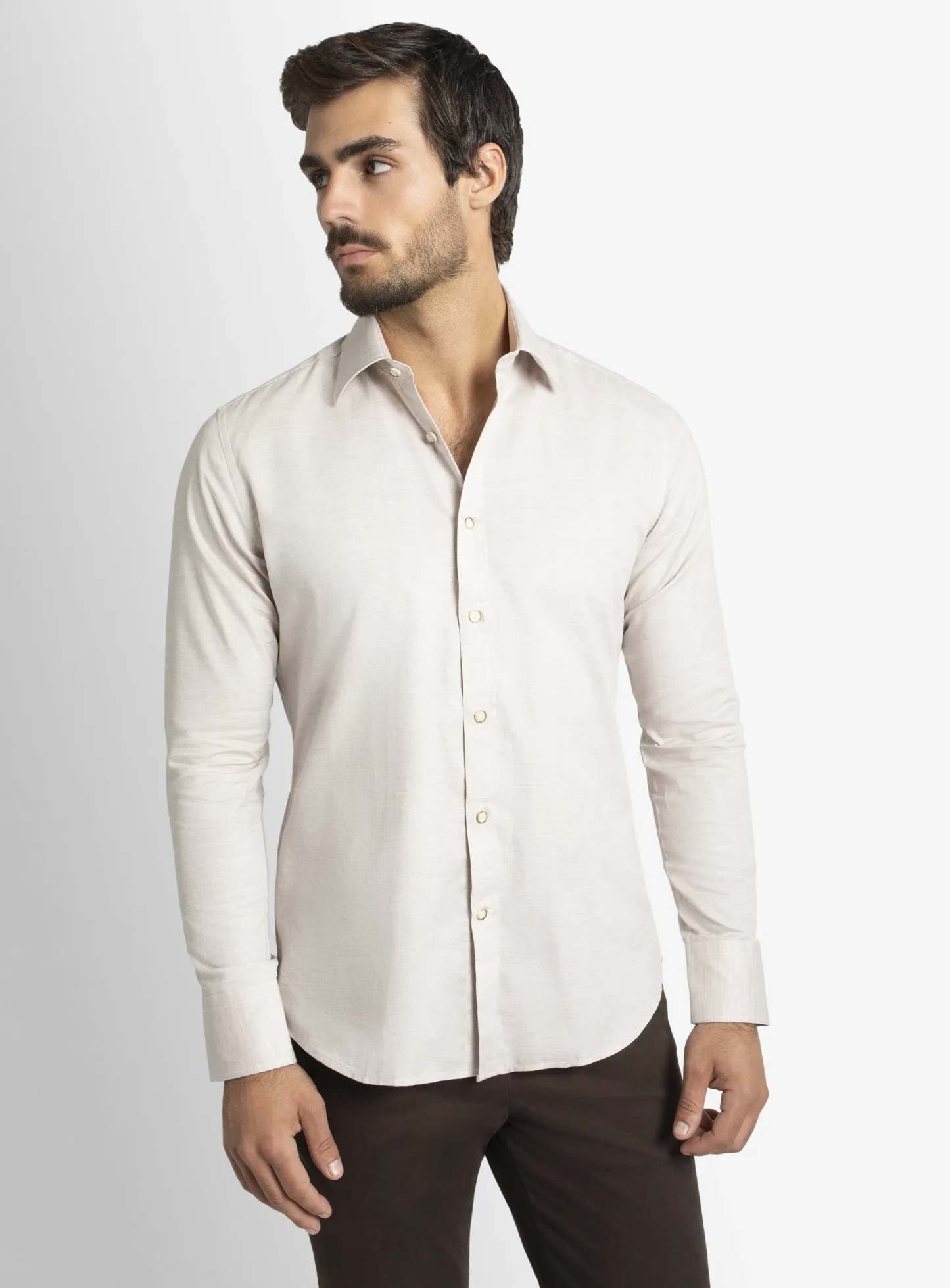 Piero Slim-Fit Cream Shirt