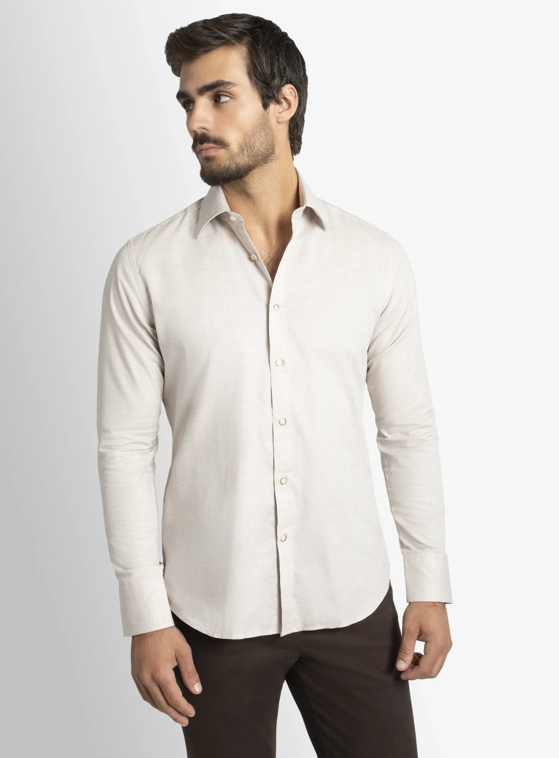 Piero Slim-Fit Cream Shirt