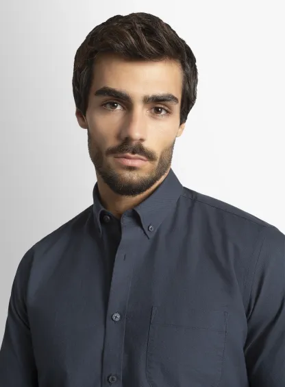 Paolo Slim Fit Oxford Indigo Shirt