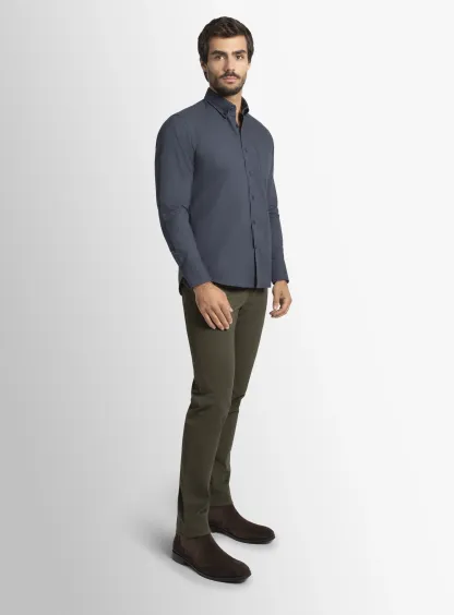 Paolo Slim Fit Oxford Indigo Shirt