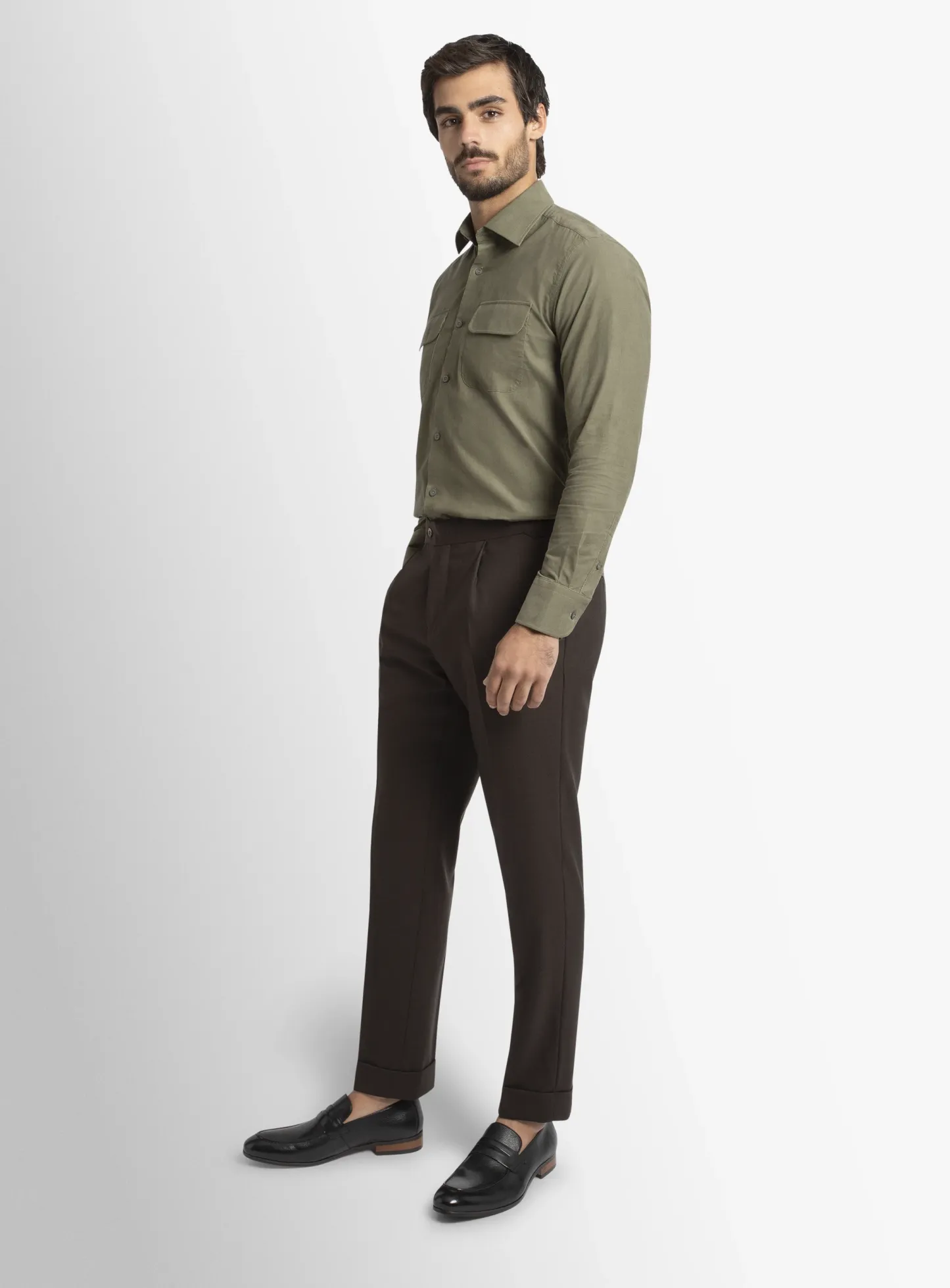 Piercarlo BabyCord Sage Shirt