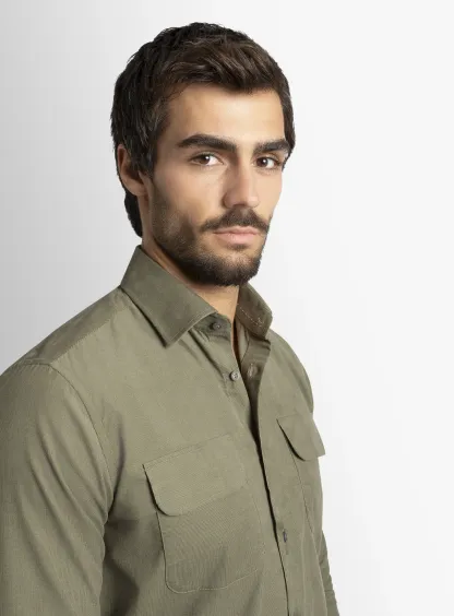Piercarlo BabyCord Sage Shirt