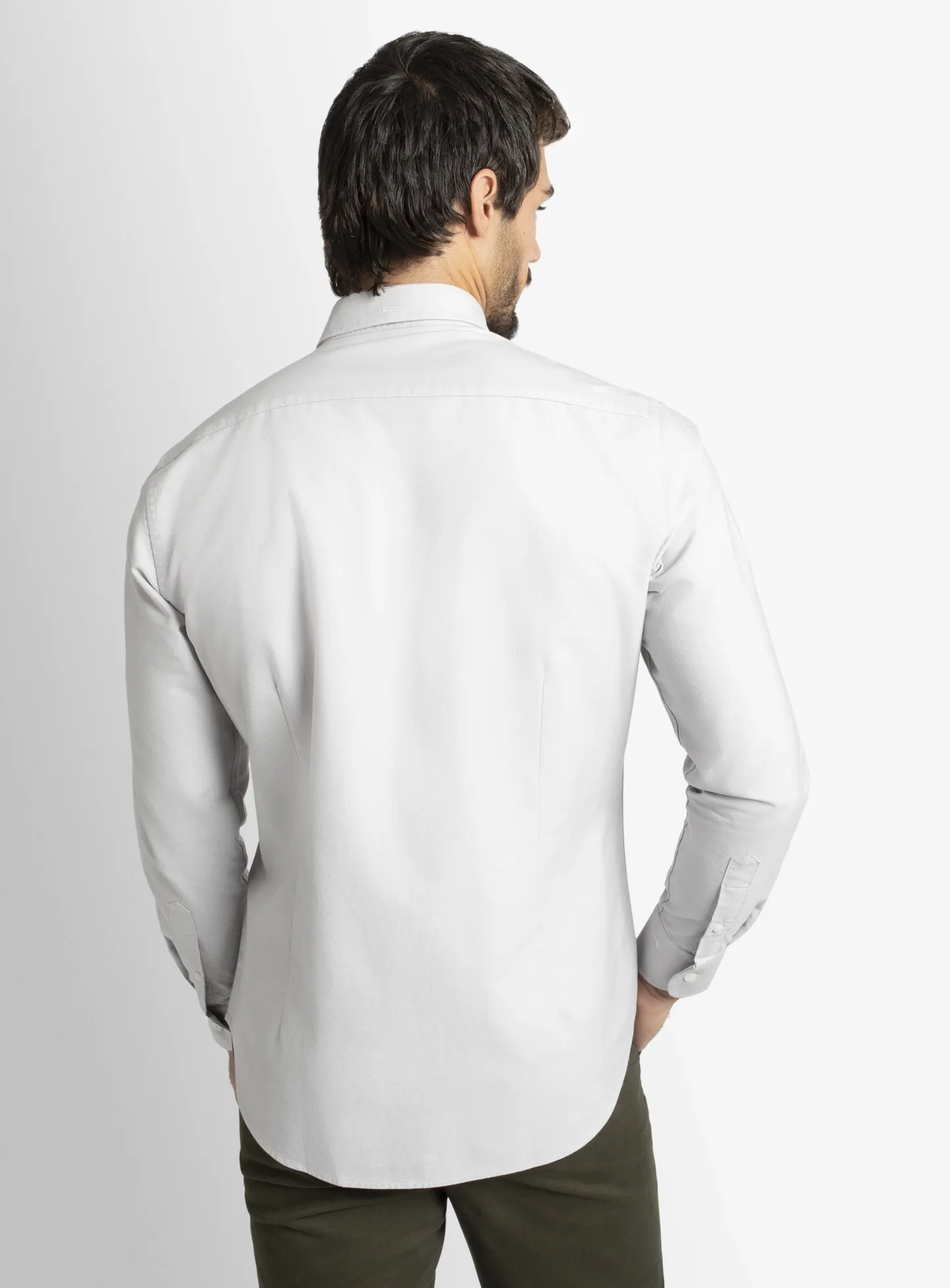 Paolo Slim Fit Oxford Silver Shirt
