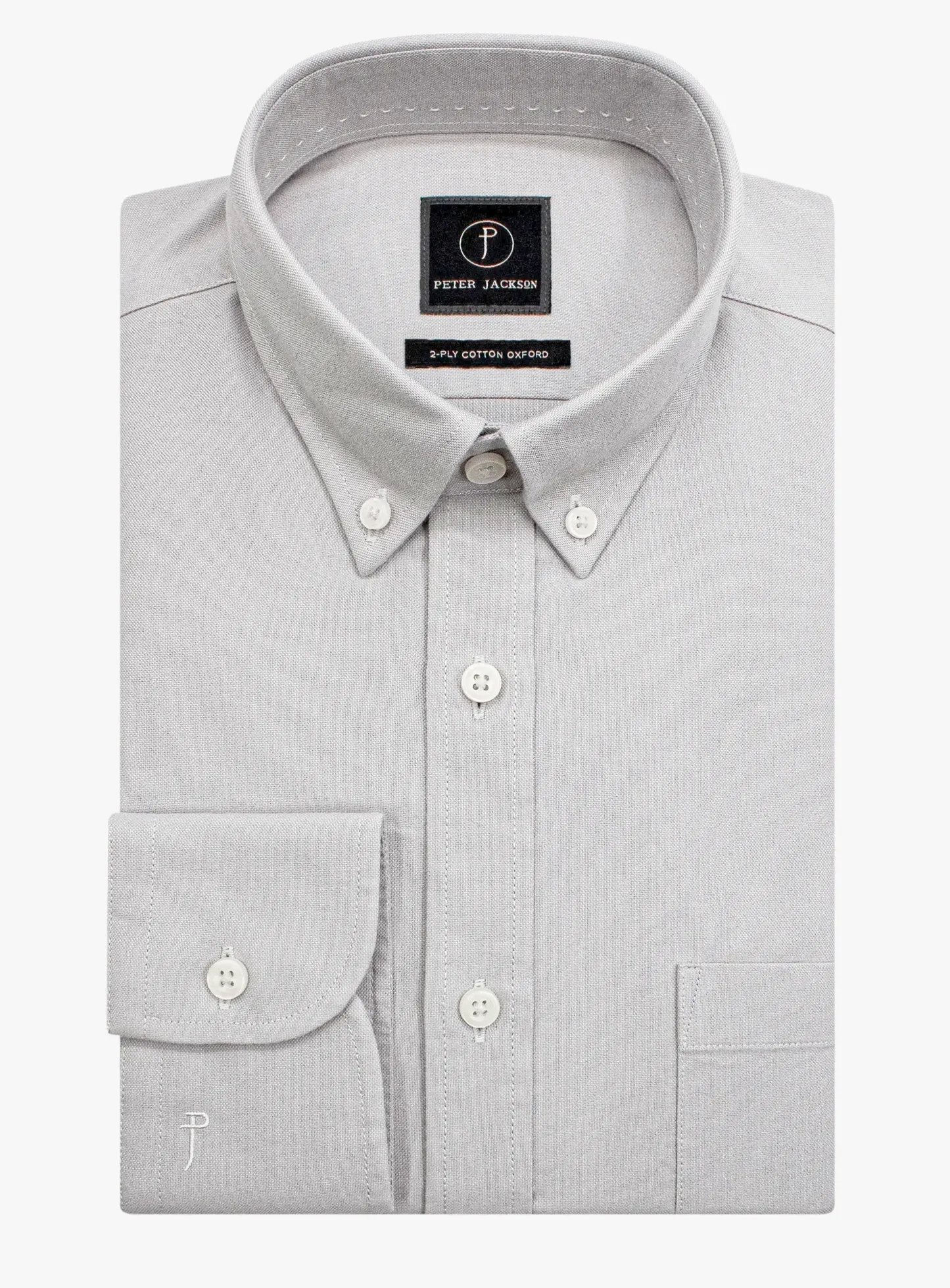Paolo Slim Fit Oxford Silver Shirt