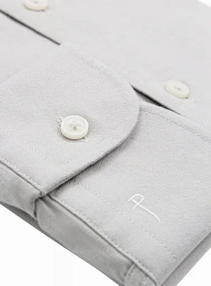 Paolo Slim Fit Oxford Silver Shirt