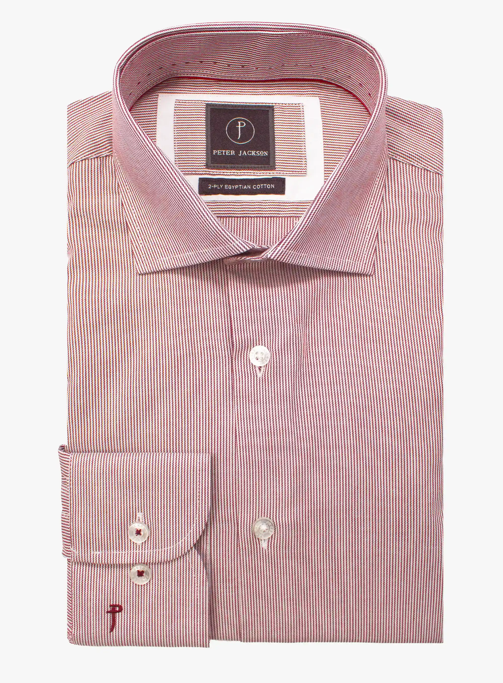 Milan Oxford Stripe Red Shirt