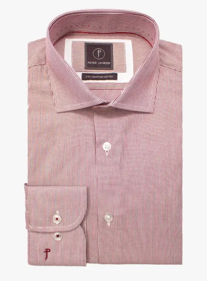 Milan Oxford Stripe Red Shirt