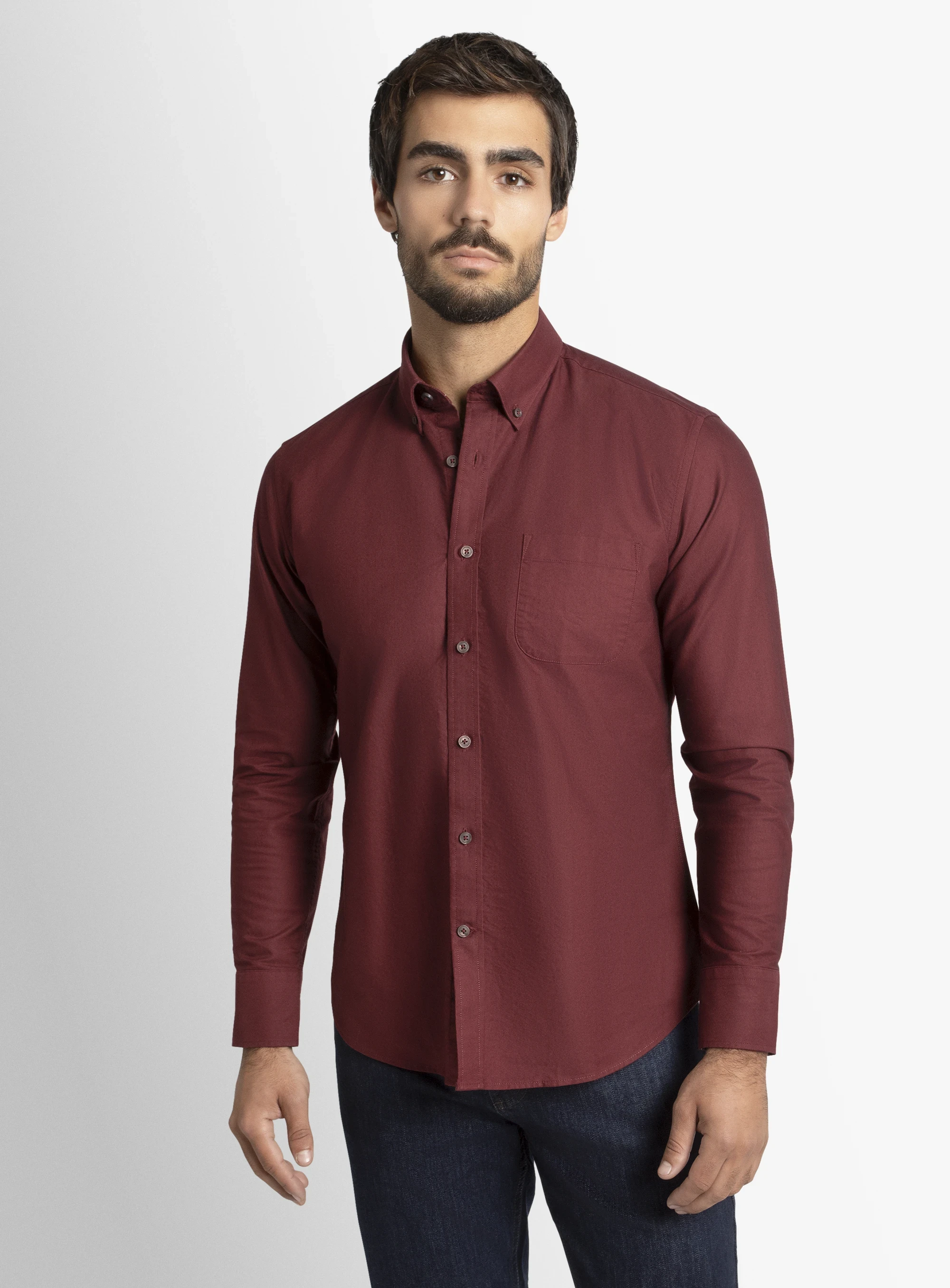 Paolo Slim Fit Oxford Mulberry Shirt