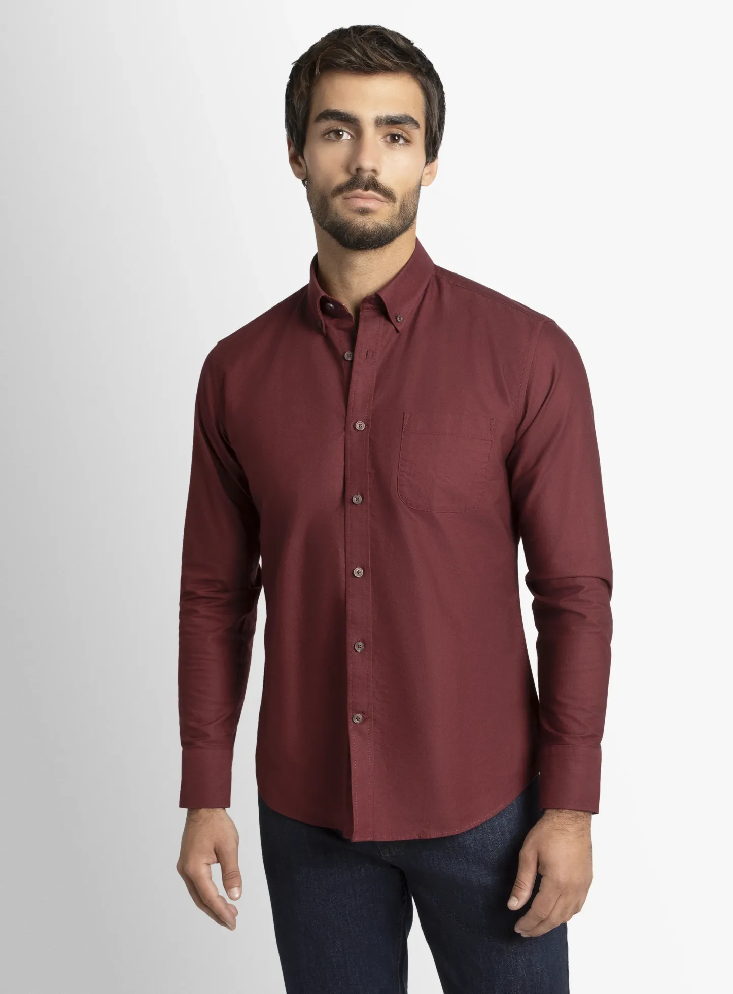 Paolo Slim Fit Oxford Mulberry Shirt