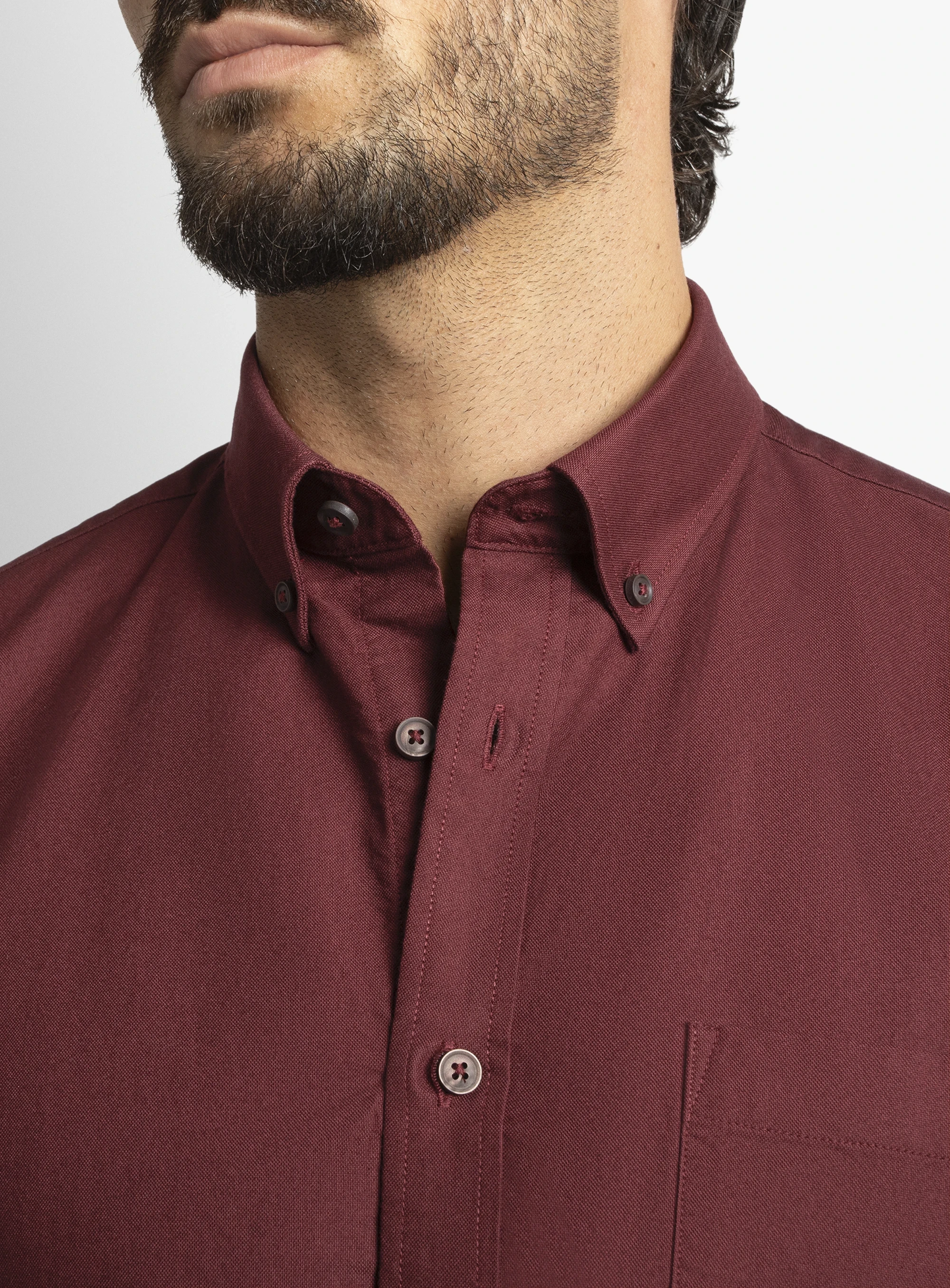 Paolo Slim Fit Oxford Mulberry Shirt