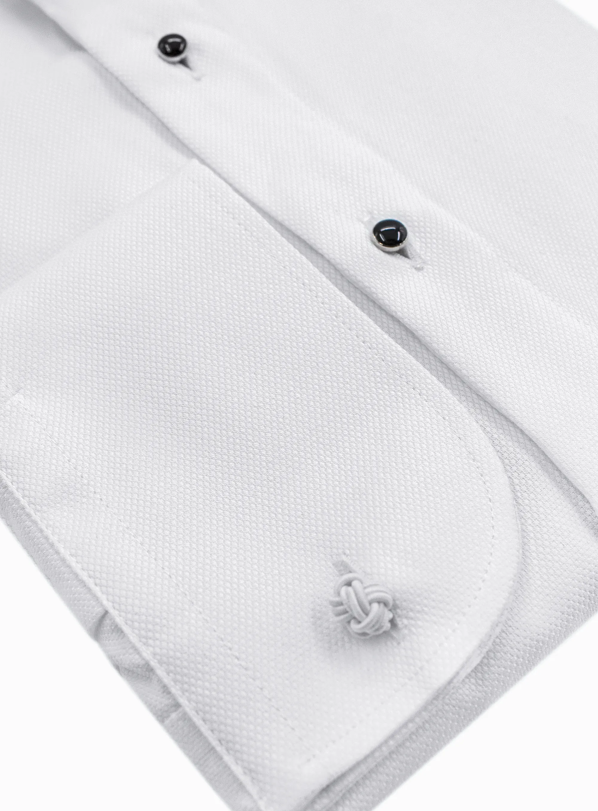 Naples Textured Dinner White Shirt