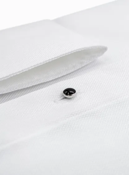 Naples Textured Dinner White Shirt