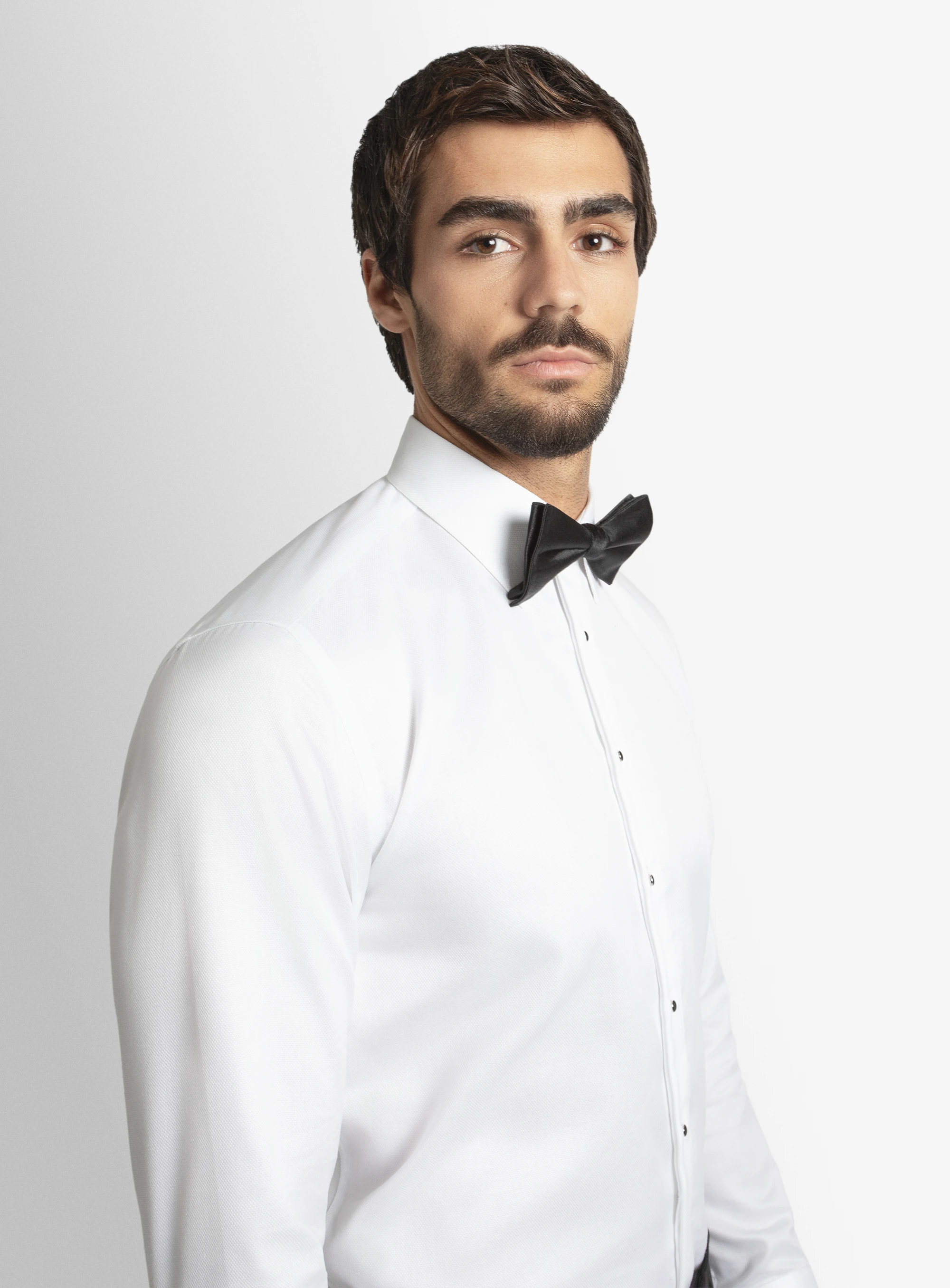 Naples Textured Dinner White Shirt