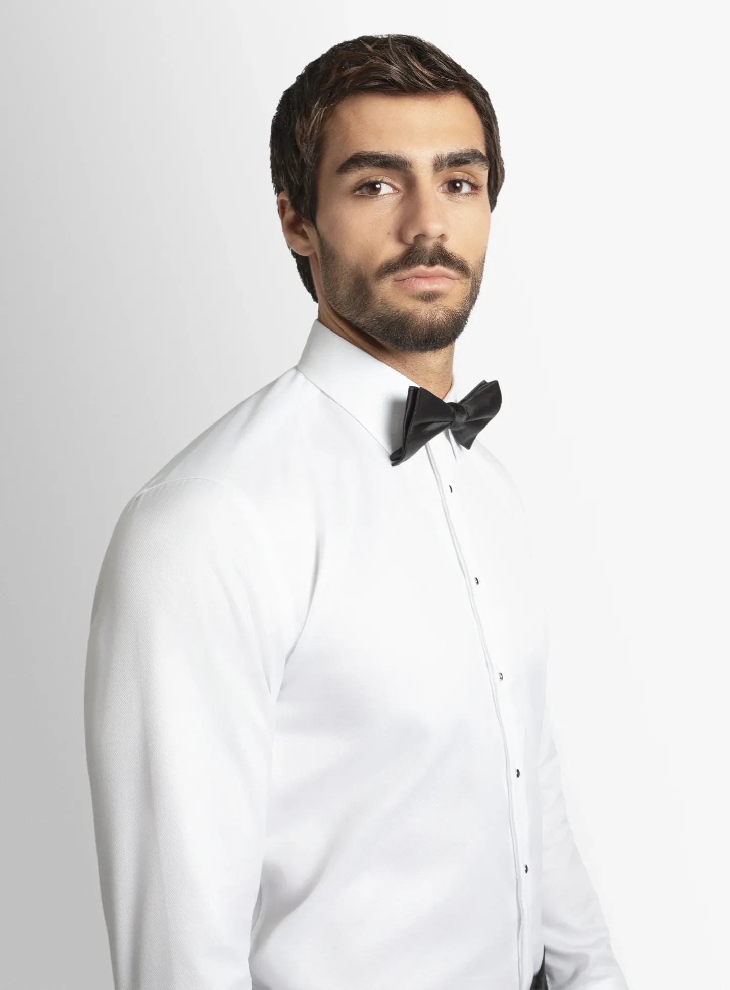 Naples Textured Dinner White Shirt