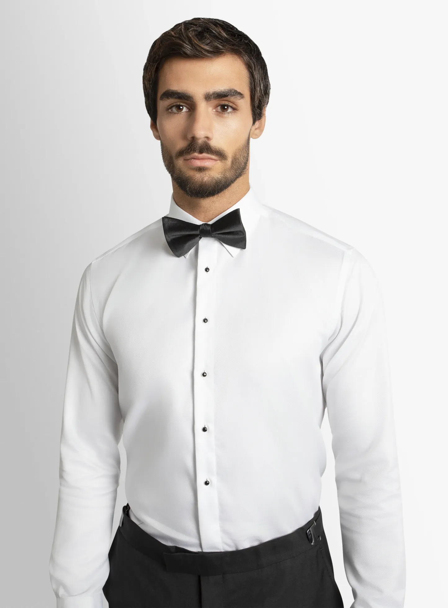 Naples Textured Dinner White Shirt