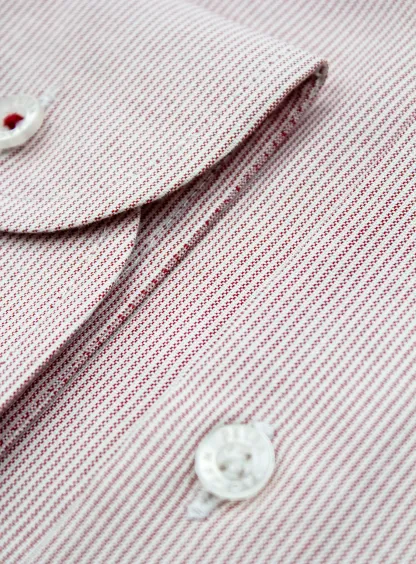 Milan Oxford Stripe Red Shirt