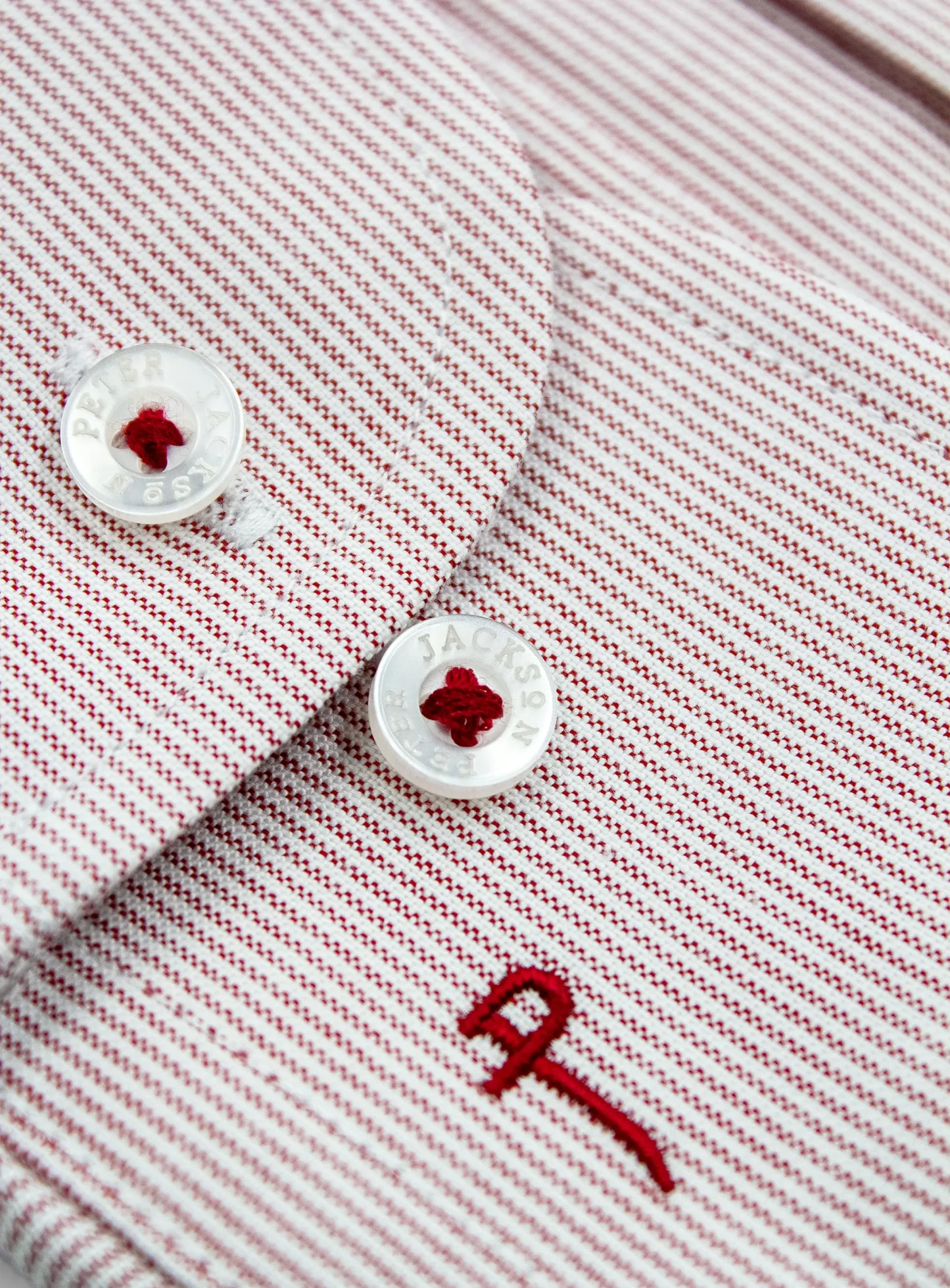 Milan Oxford Stripe Red Shirt