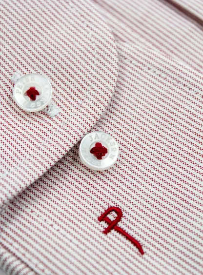 Milan Oxford Stripe Red Shirt