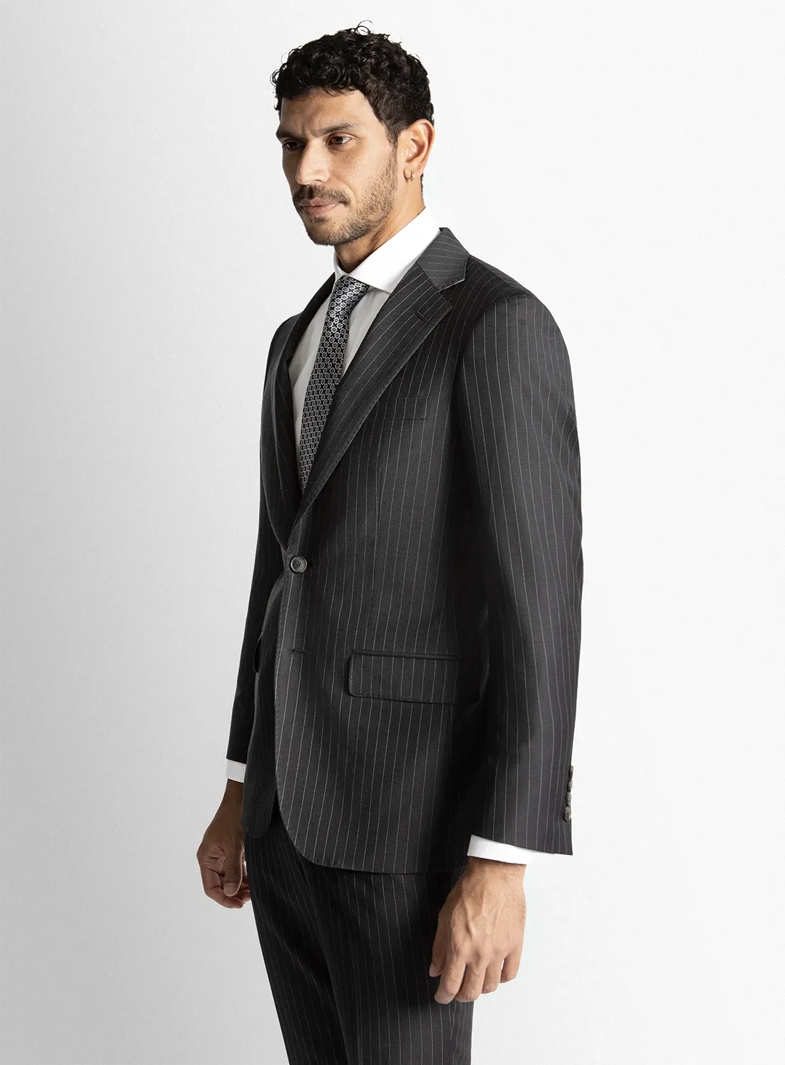 Alfonso Black Pinstripe Suit