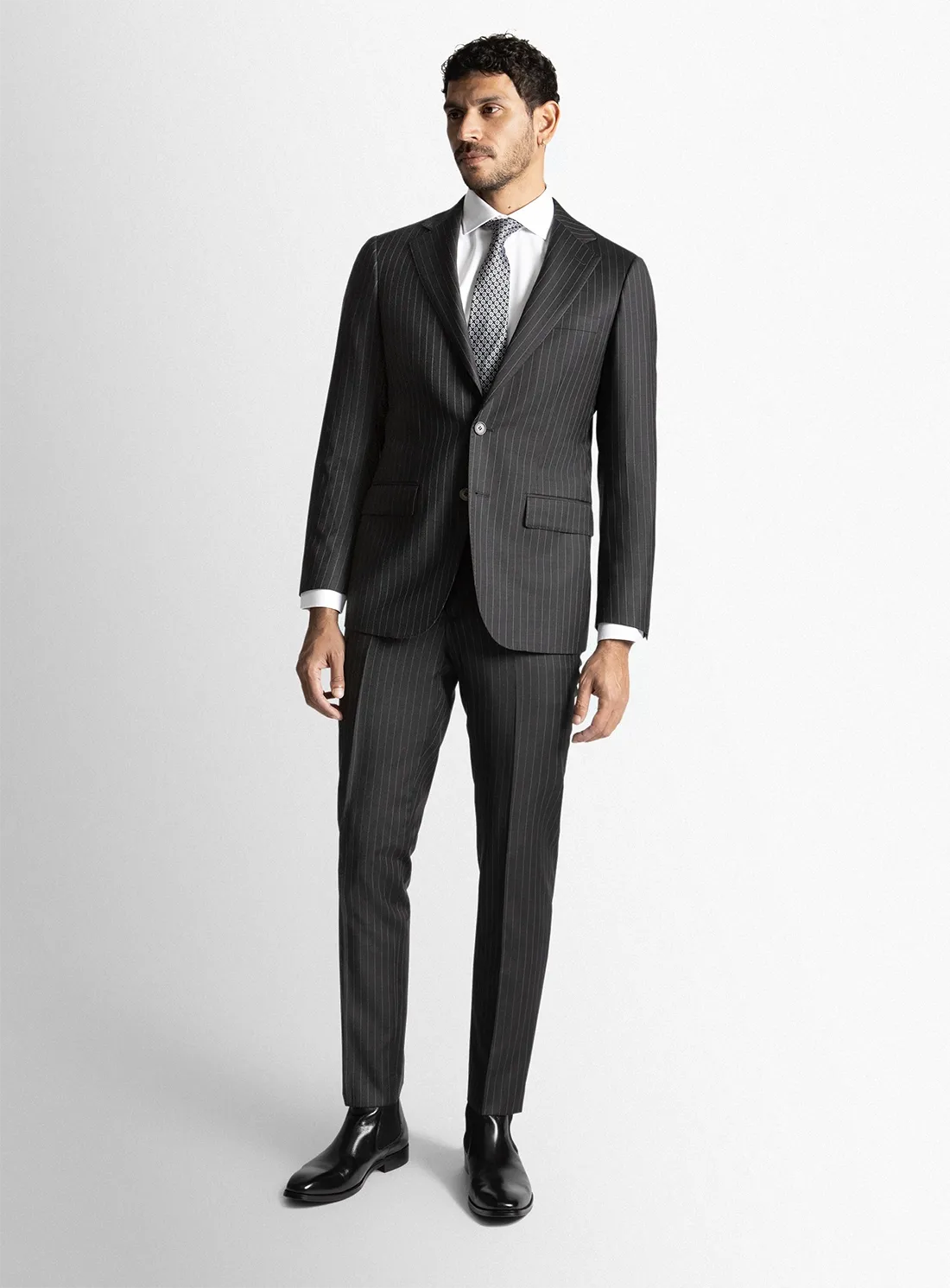 Alfonso Black Pinstripe Suit