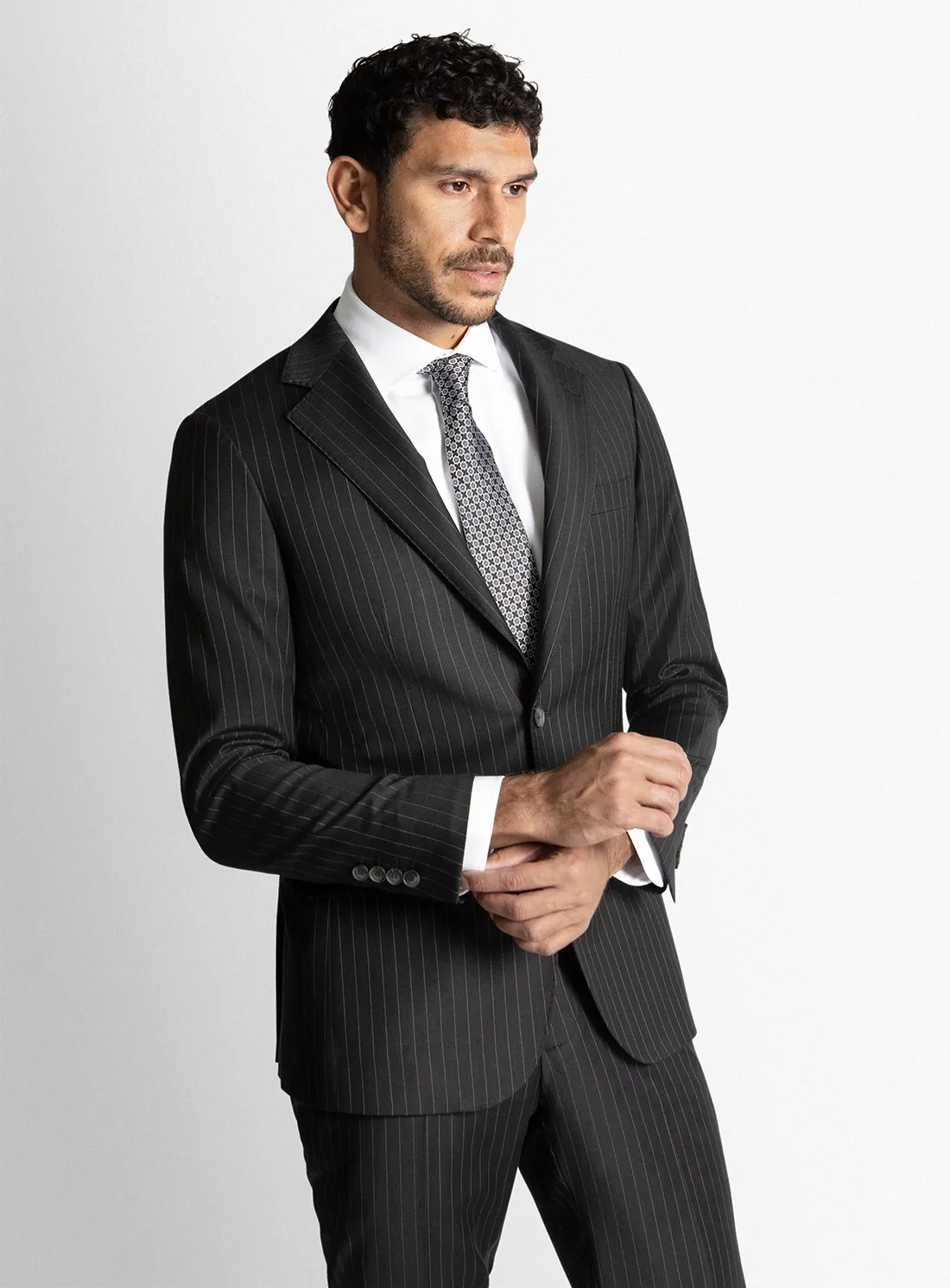 Alfonso Black Pinstripe Suit