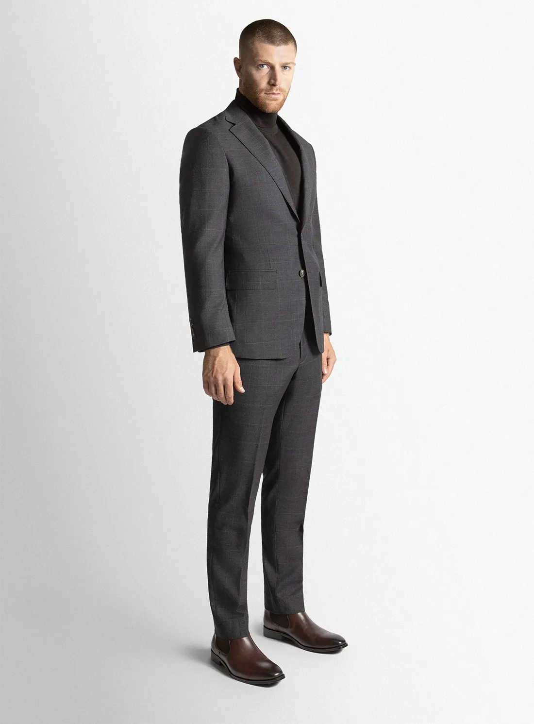 The Spinoza Overcheck Charcoal Suit