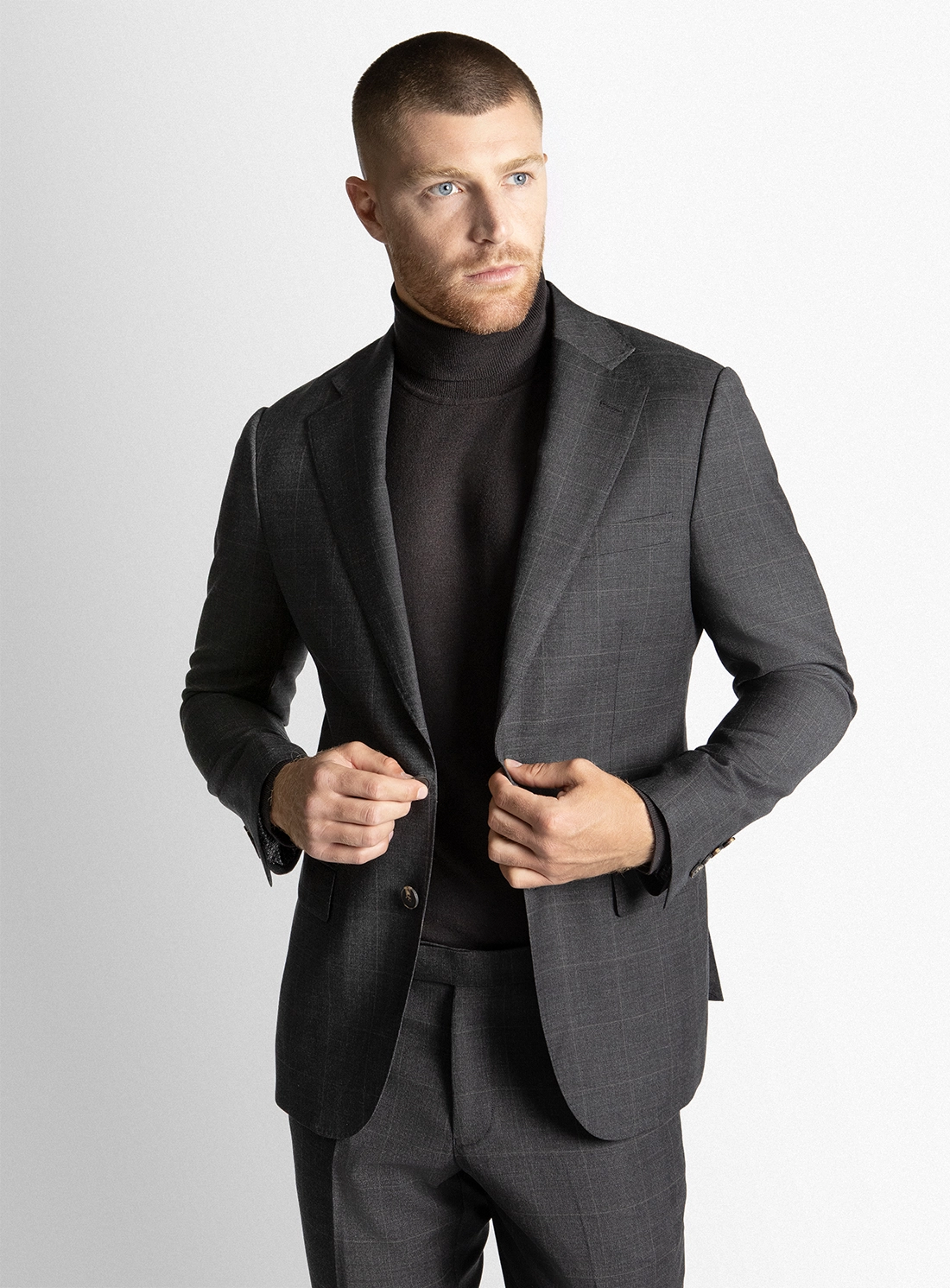 The Spinoza Overcheck Charcoal Suit