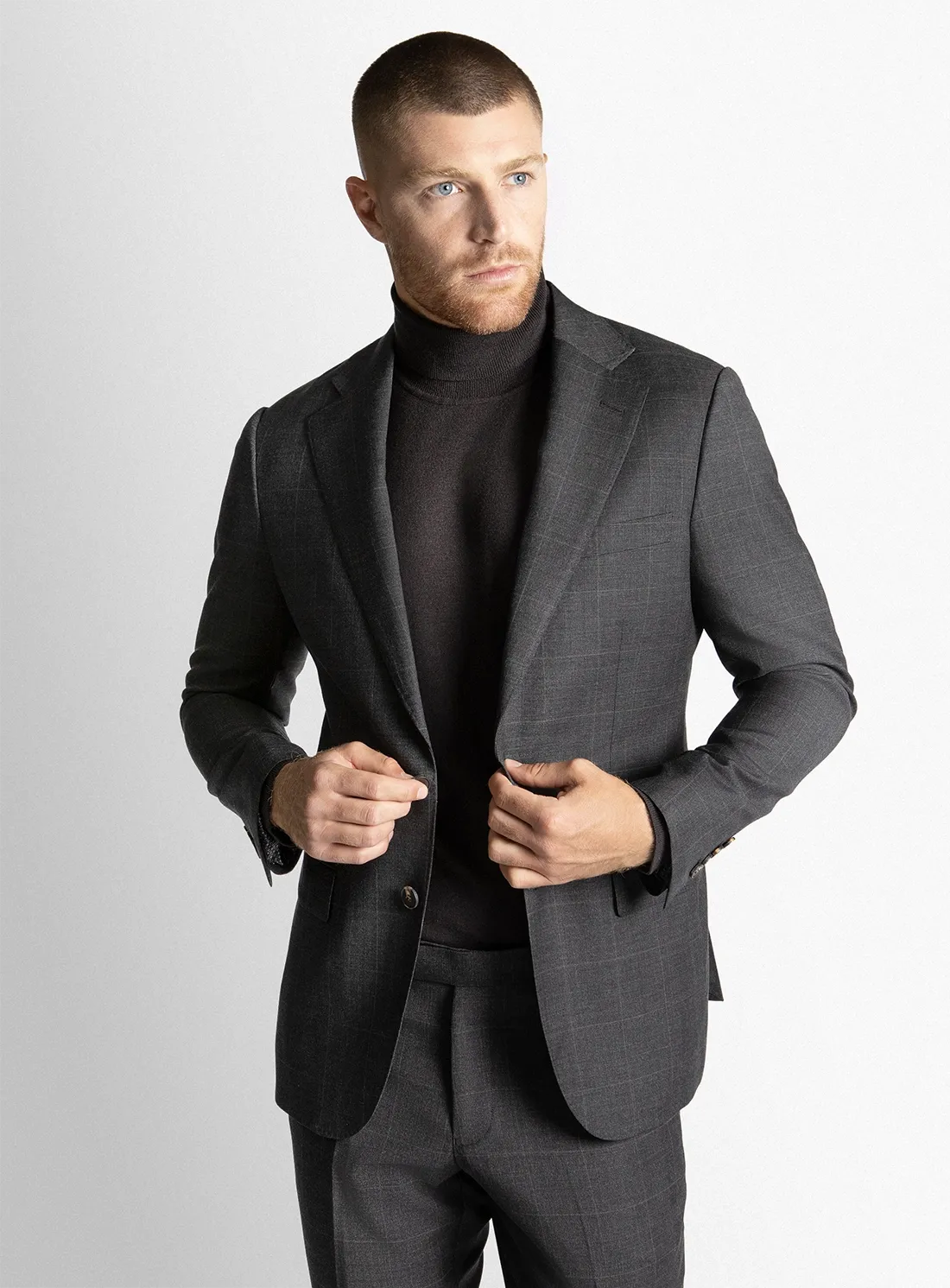 The Spinoza Overcheck Charcoal Suit