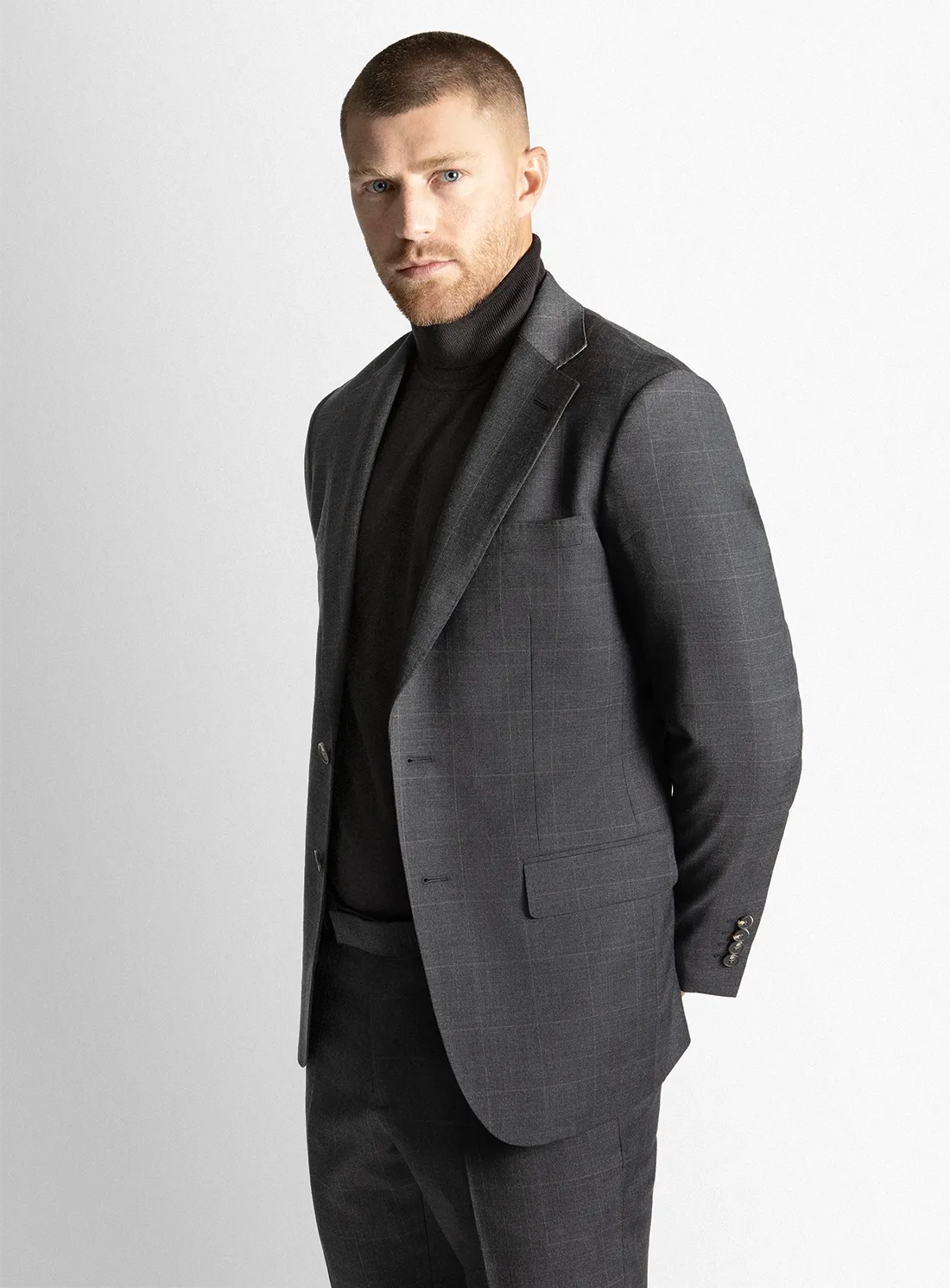 The Spinoza Overcheck Charcoal Suit