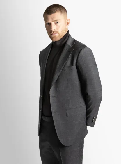 The Spinoza Overcheck Charcoal Suit
