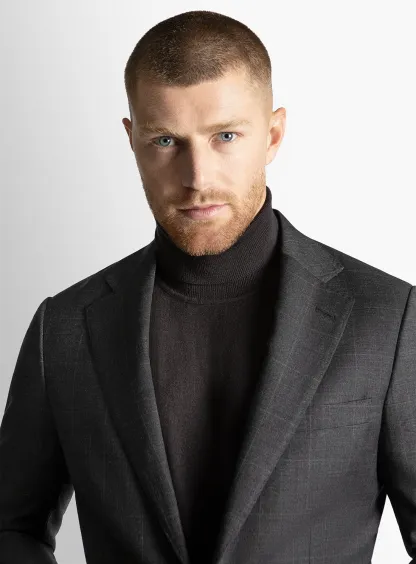 The Spinoza Overcheck Charcoal Suit