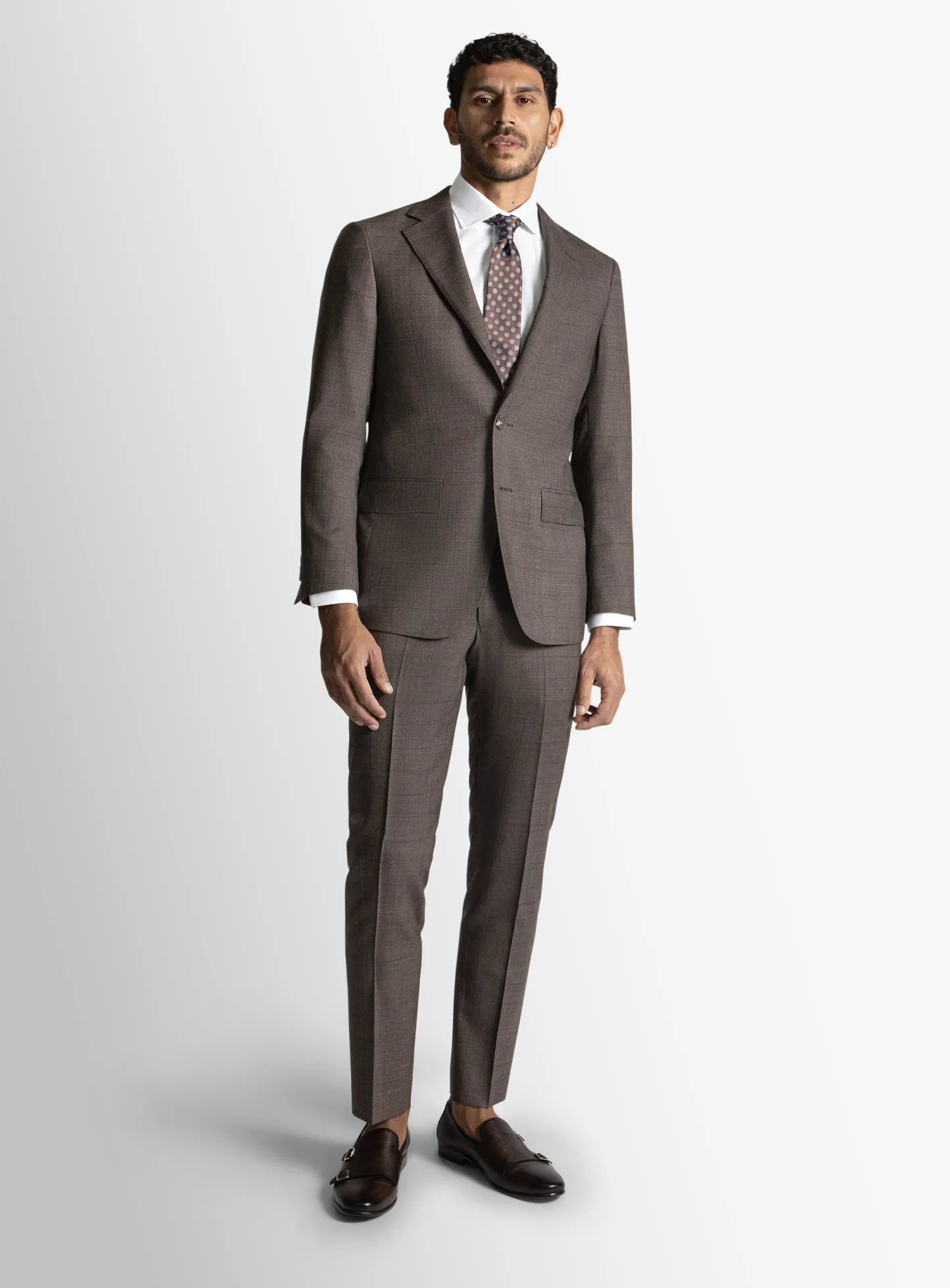 Brando Chocolate Glen Check Suit
