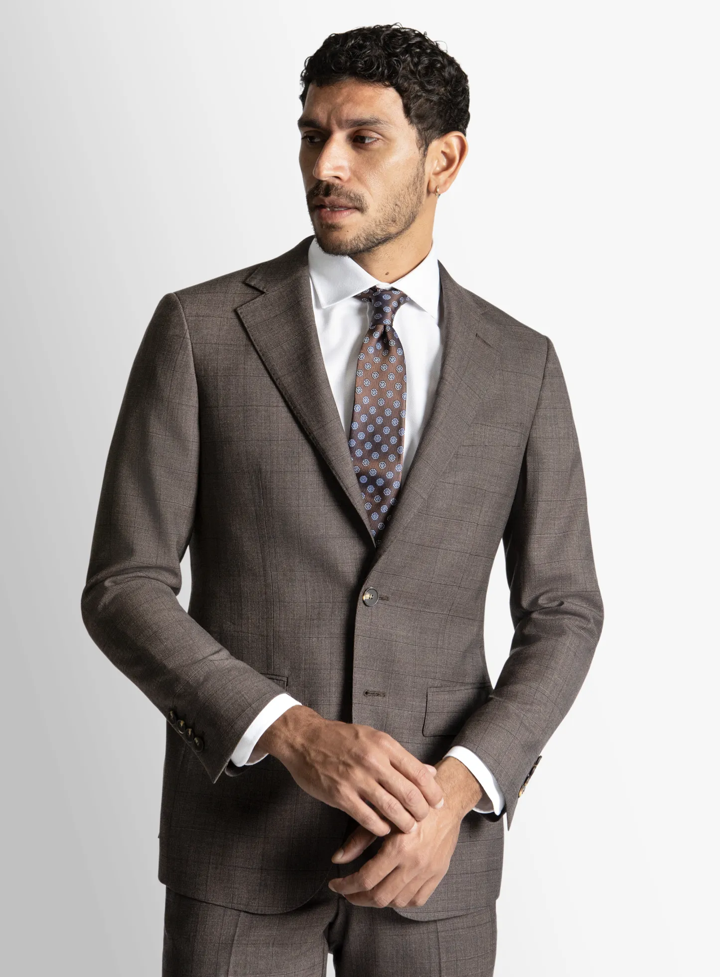 Brando Chocolate Glen Check Suit