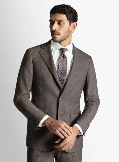 Brando Chocolate Glen Check Suit