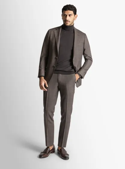 Brando Chocolate Glen Check Suit