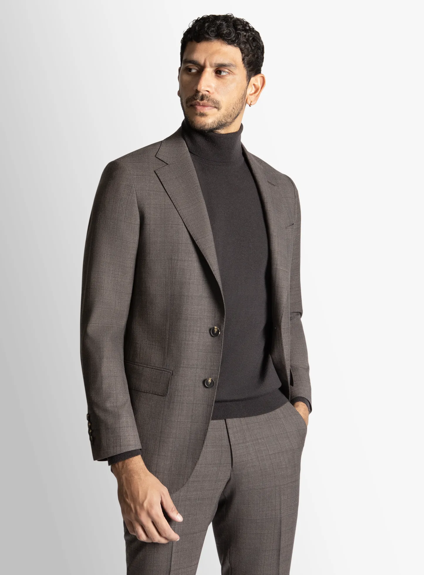 Brando Chocolate Glen Check Suit