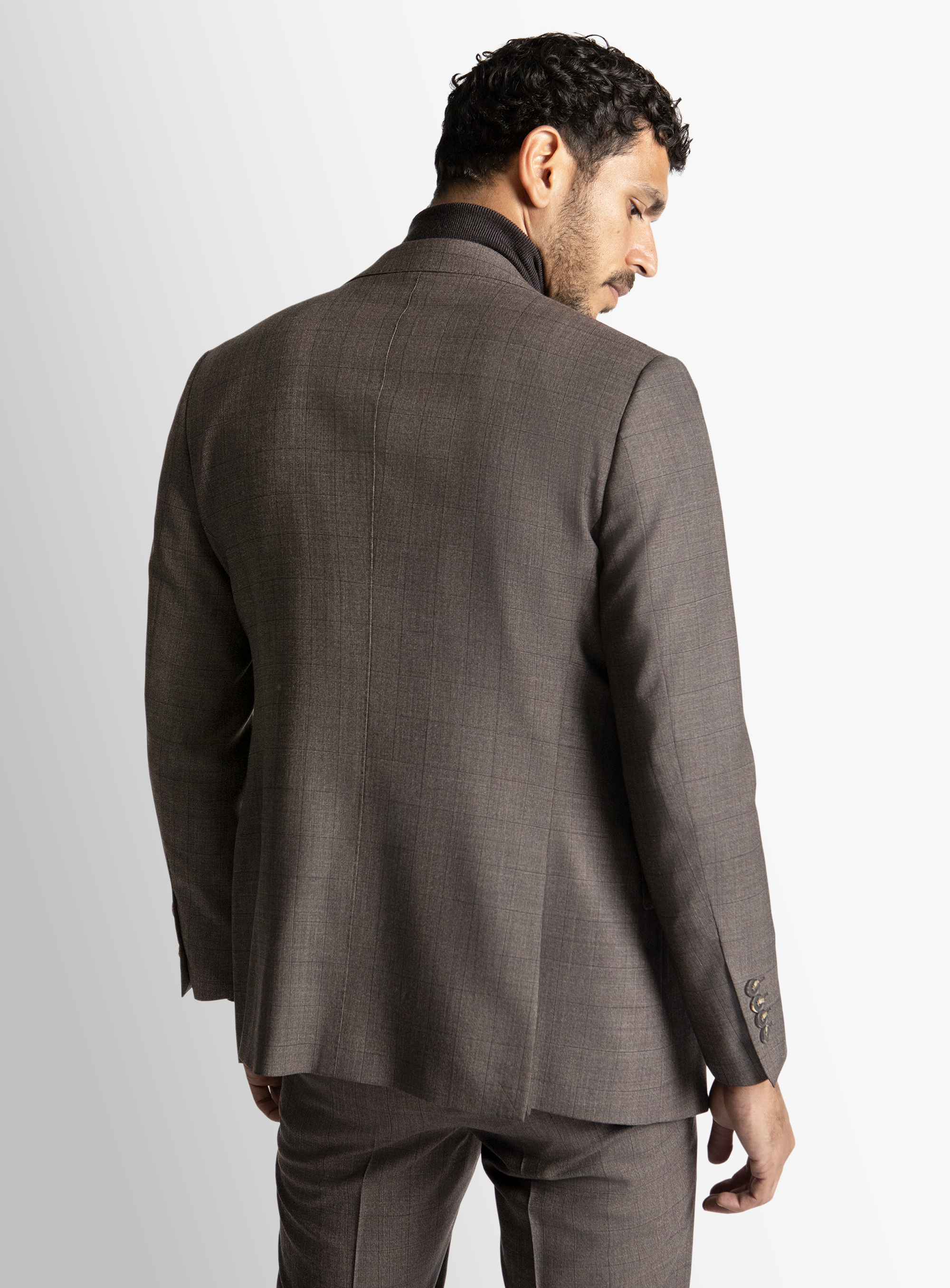 Brando Chocolate Glen Check Suit