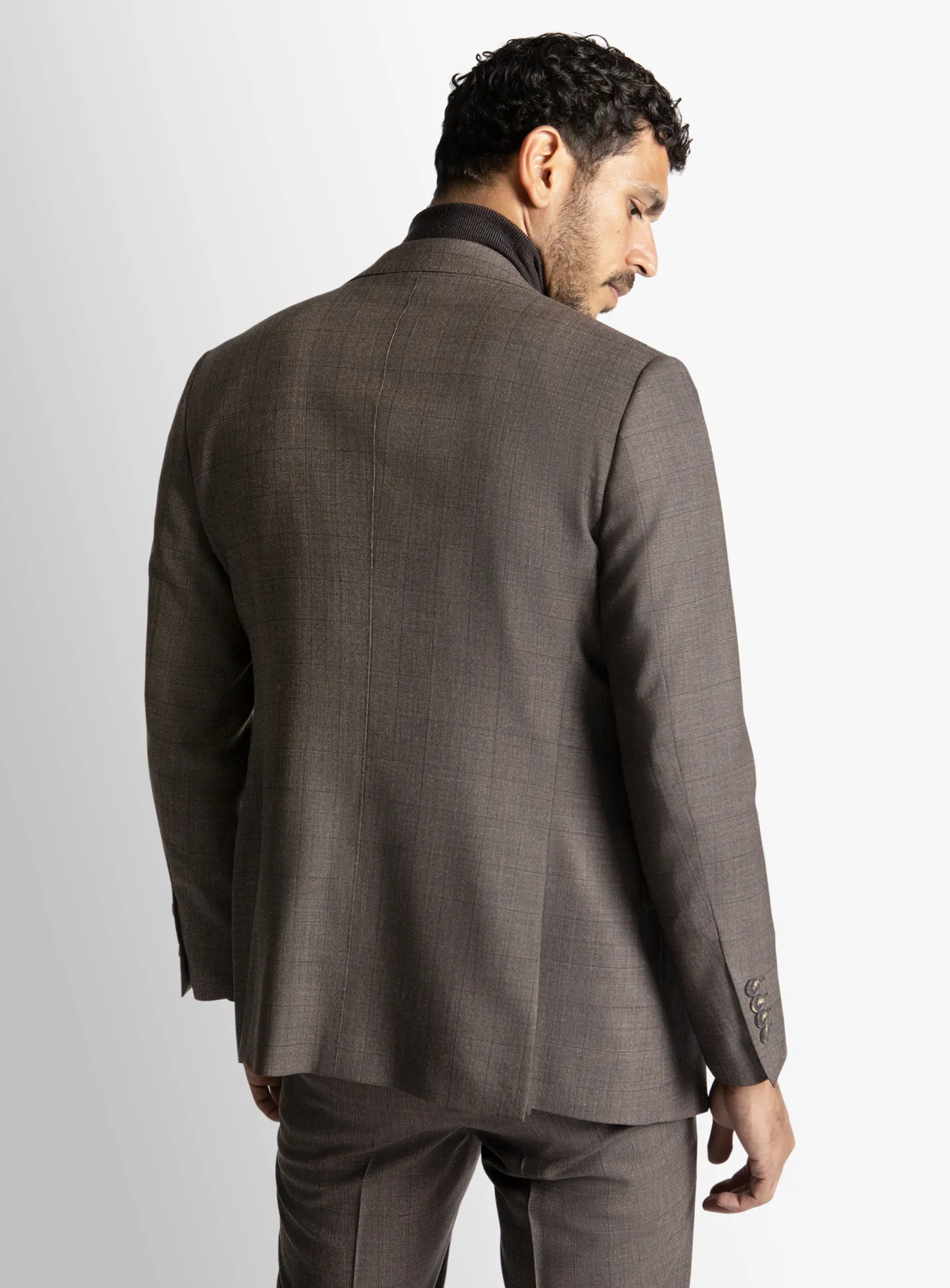Brando Chocolate Glen Check Suit