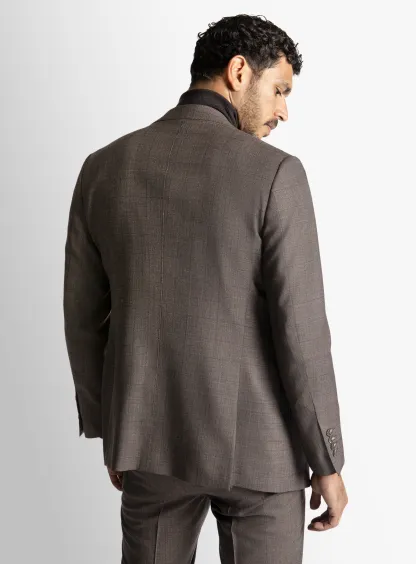 Brando Chocolate Glen Check Suit