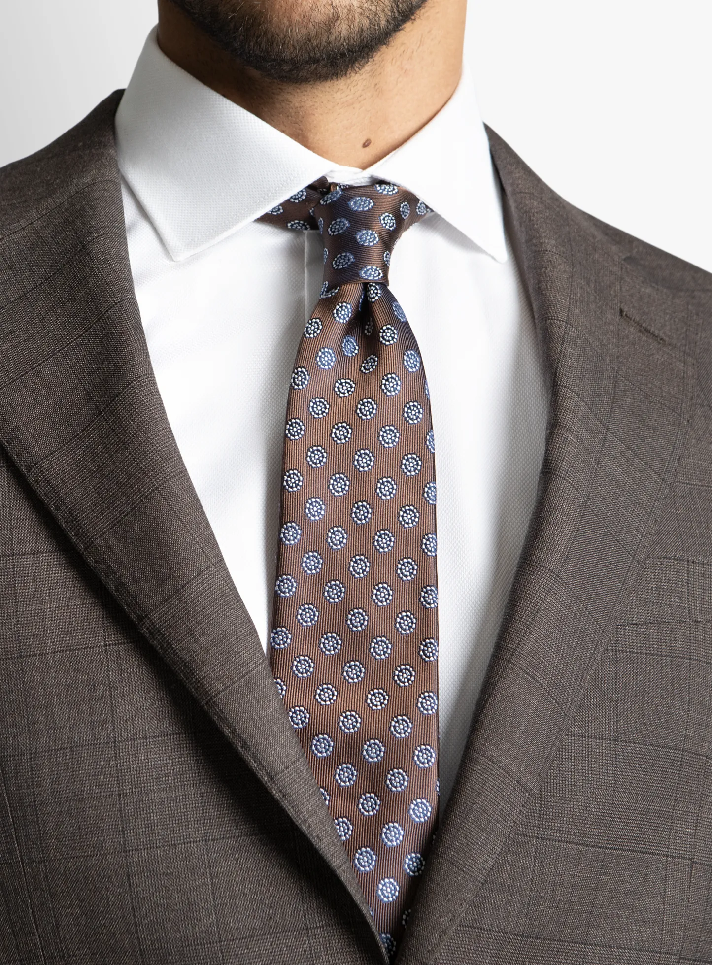 Brando Chocolate Glen Check Suit