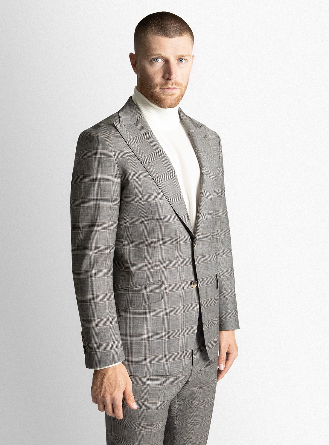 The Hector Plaid Chocolate Brown Suit