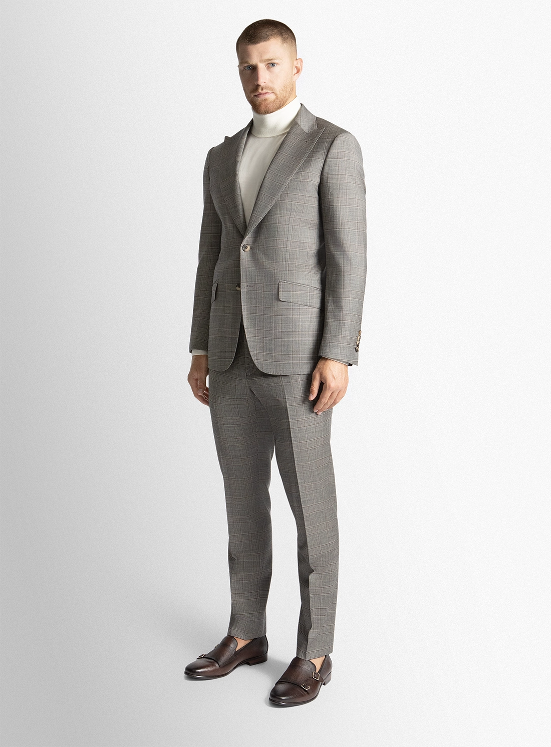 The Hector Plaid Chocolate Brown Suit